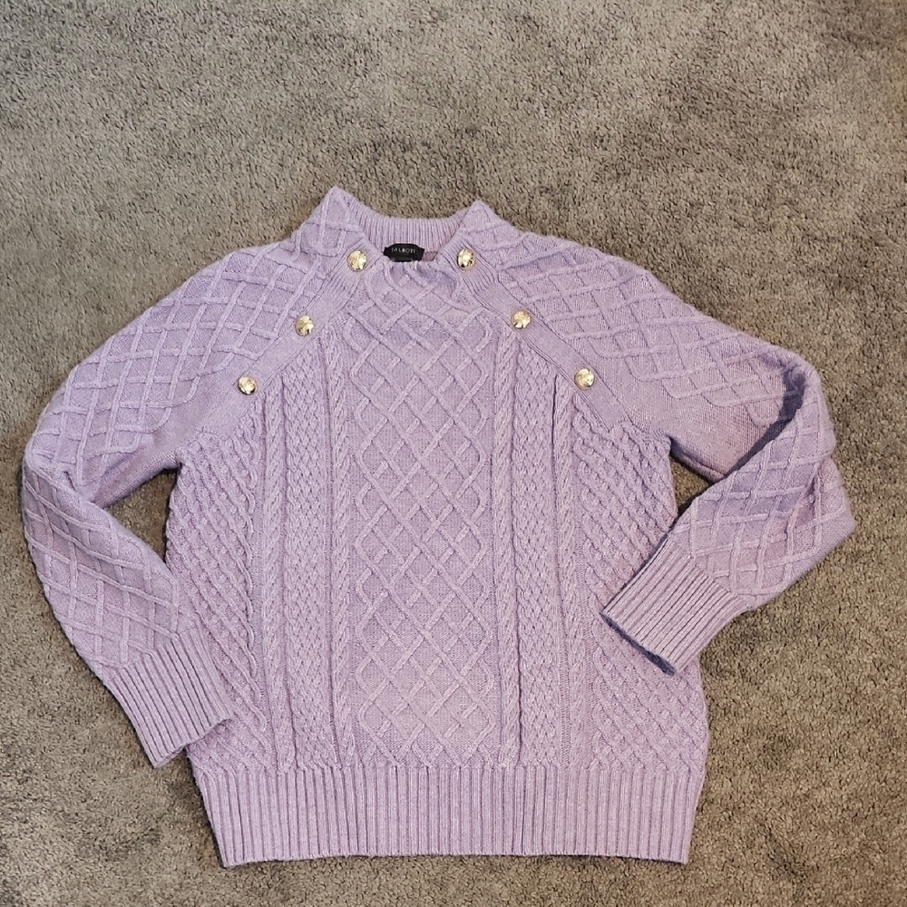 Talbots Lavender Cable Knit Sweater